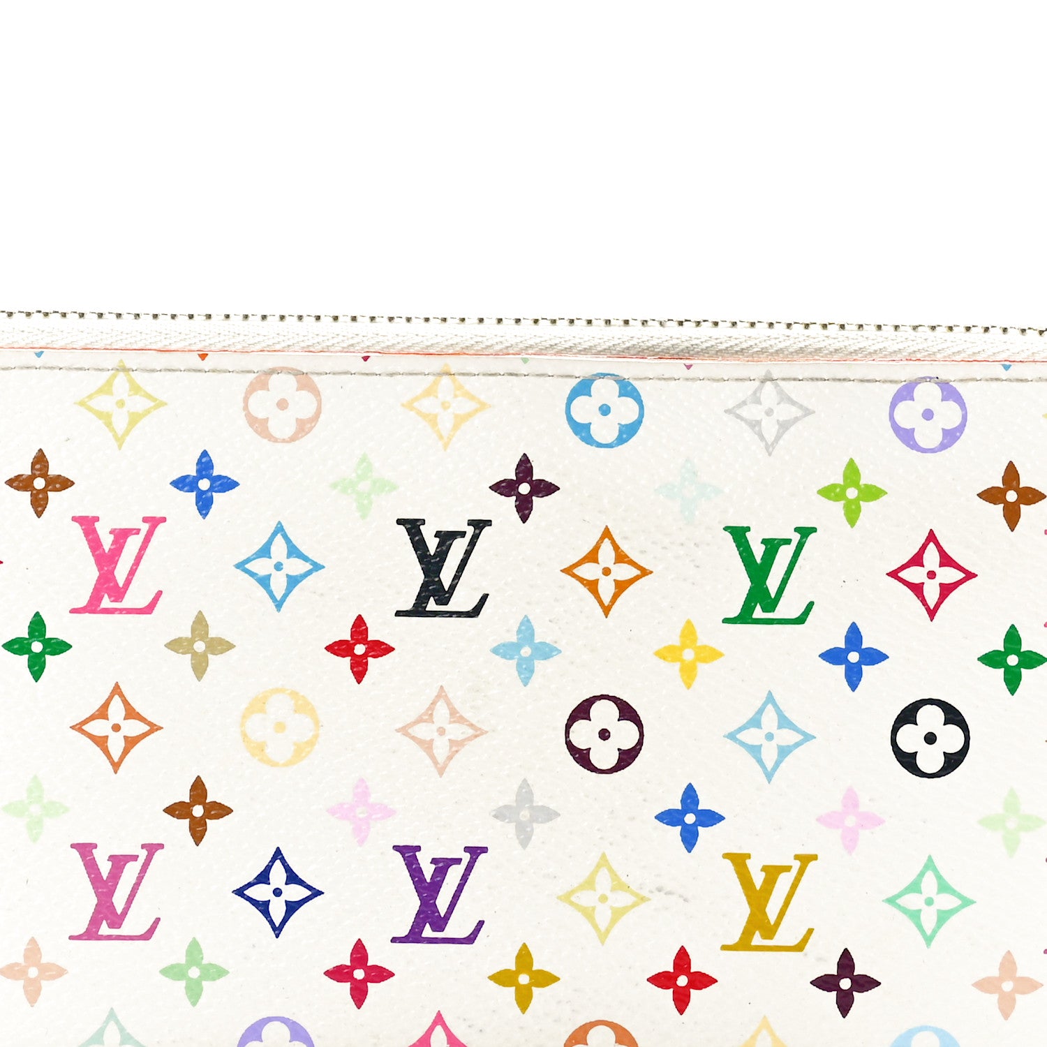 Louis Vuitton Monogram Multicolor Zippy Wallet White Litchi 7 of 9