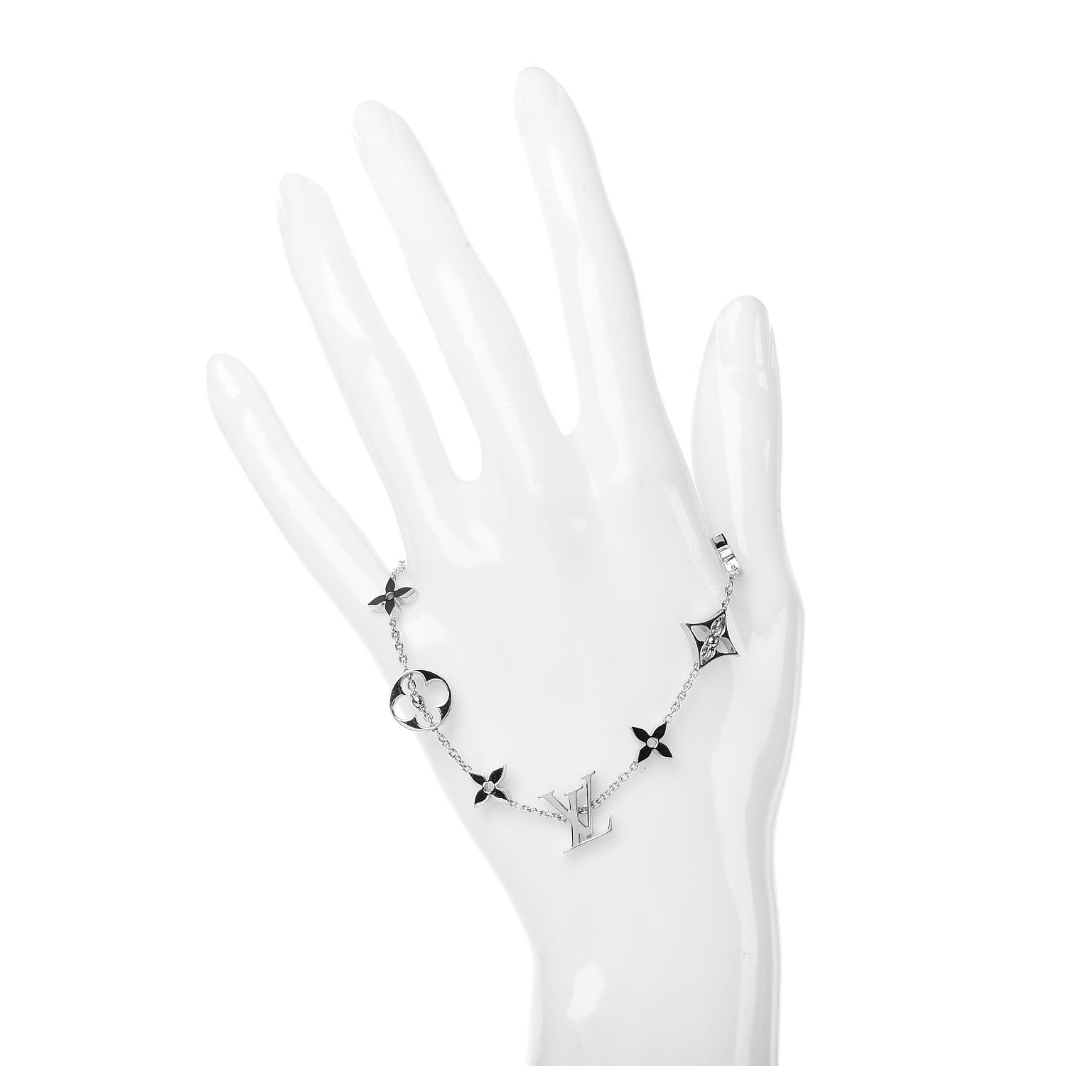 Louis Vuitton 18K White Gold Monogram Bracelet 2 of 5