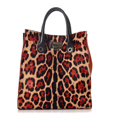 Jimmy Choo Calf Hair Leopard Rosabel Satchel Red 1 of 15
