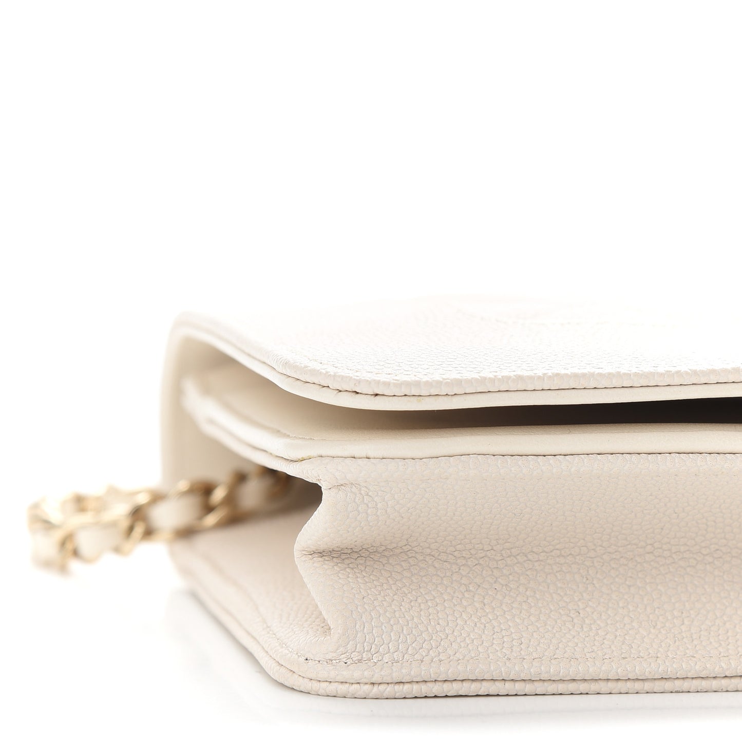 Caviar Quilted Vintage Mademoiselle Wallet On Chain WOC White