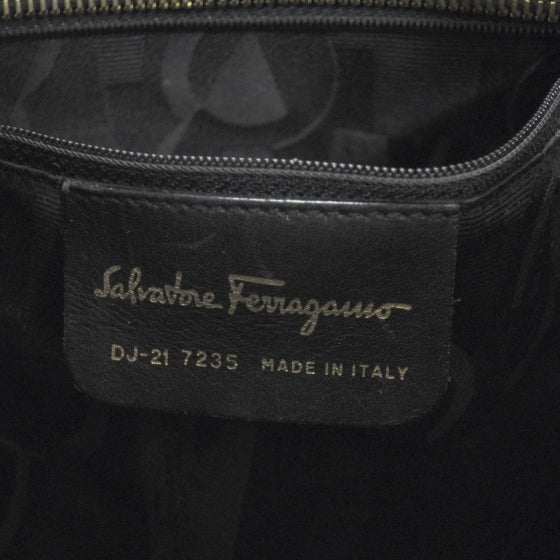 SALVATOREFERRAGAMOLeatherGanciniShoulderBagBlack