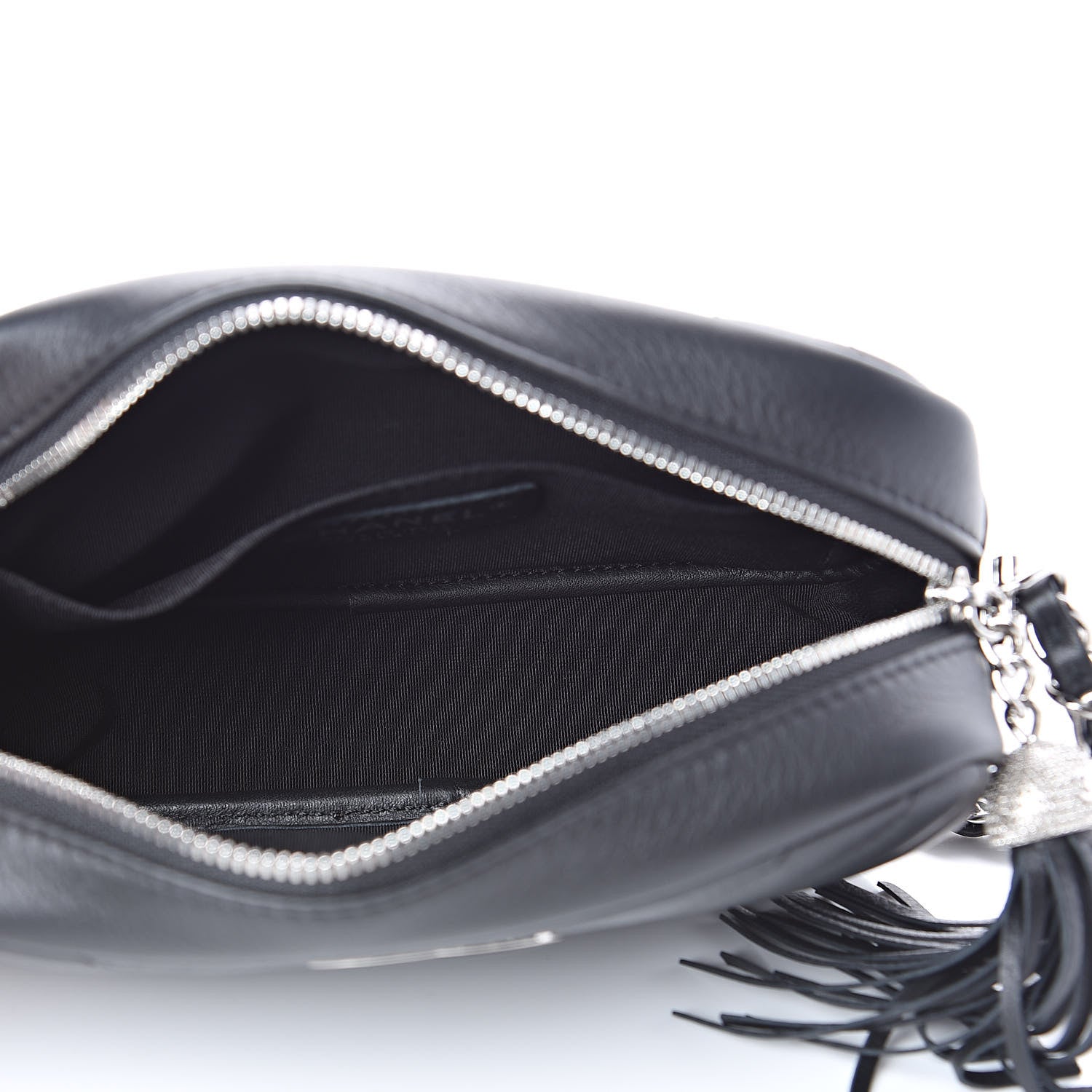 Chanel Calfskin Diagonal Chevron Quilted Tassel Camera Case Black 5 of 11
