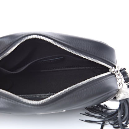 Chanel Calfskin Diagonal Chevron Quilted Tassel Camera Case Black 5 of 11