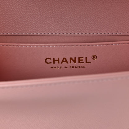 Chanel Caviar Chevron Quilted Medium Boy Flap Light Pink 5 of 10