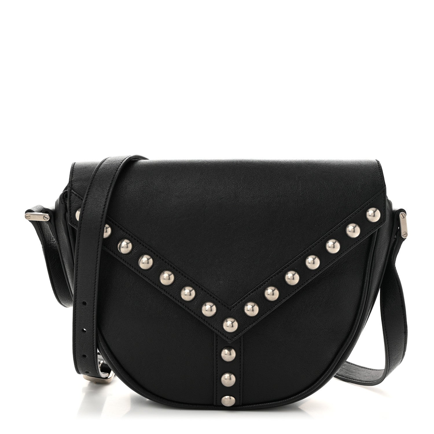 Saint Laurent スタッズ ボディバッグ Saint Laurent Calfskin Y Studs Crossbody Bag Black 1853006