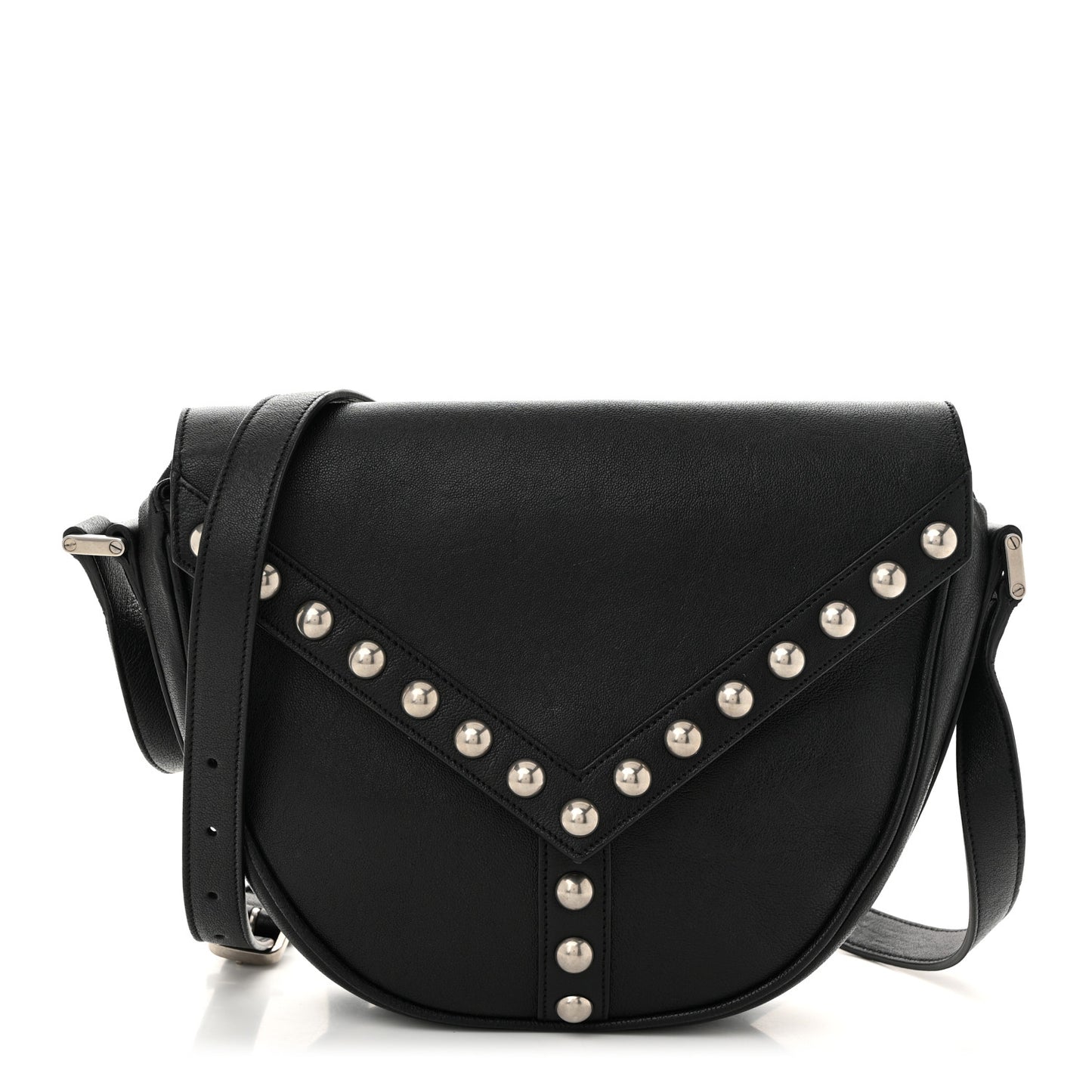 Calfskin Y Studs Crossbody Bag Black