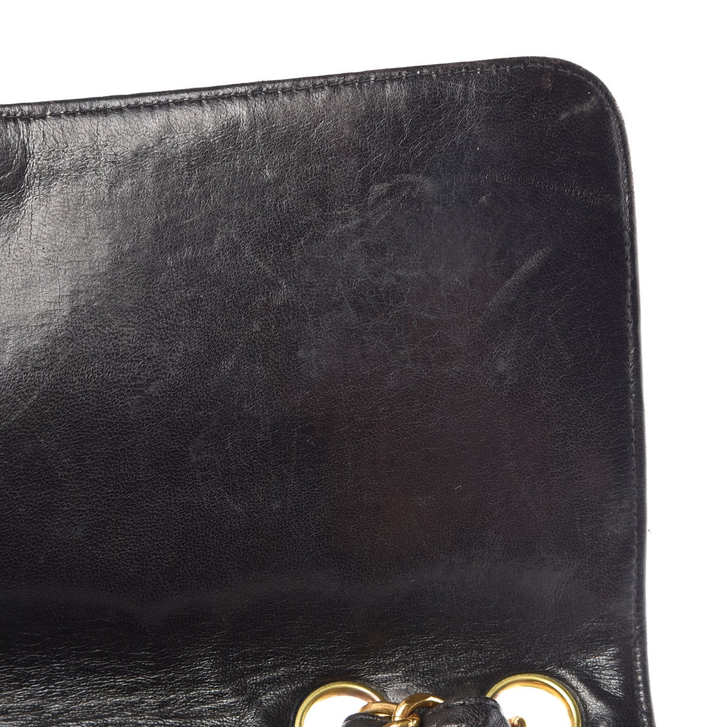 Lambskin Quilted Jumbo Single Flap Black