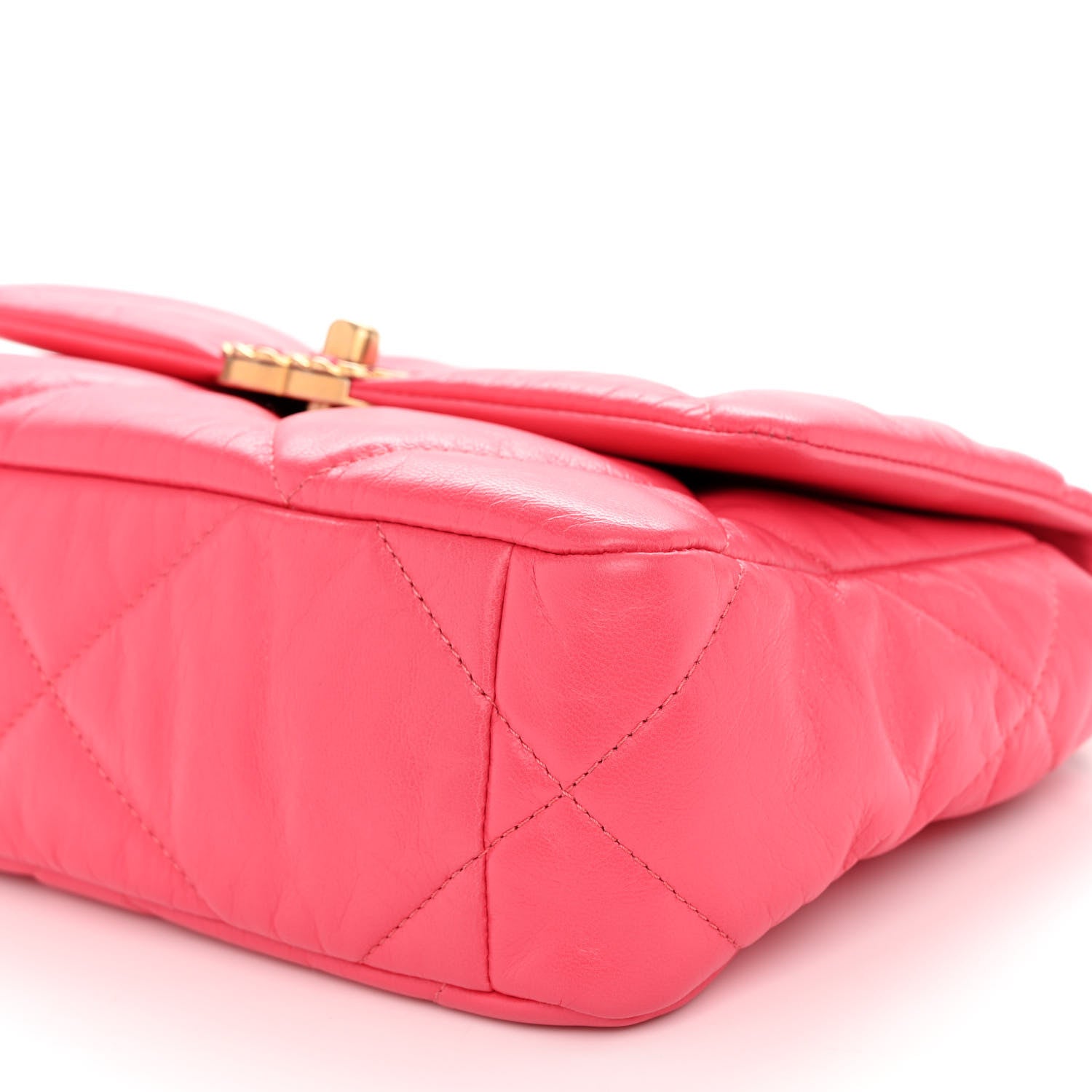 Chanel Shiny Goatskin Quilted Medium Chanel 19 Flap Pink 10 of 10