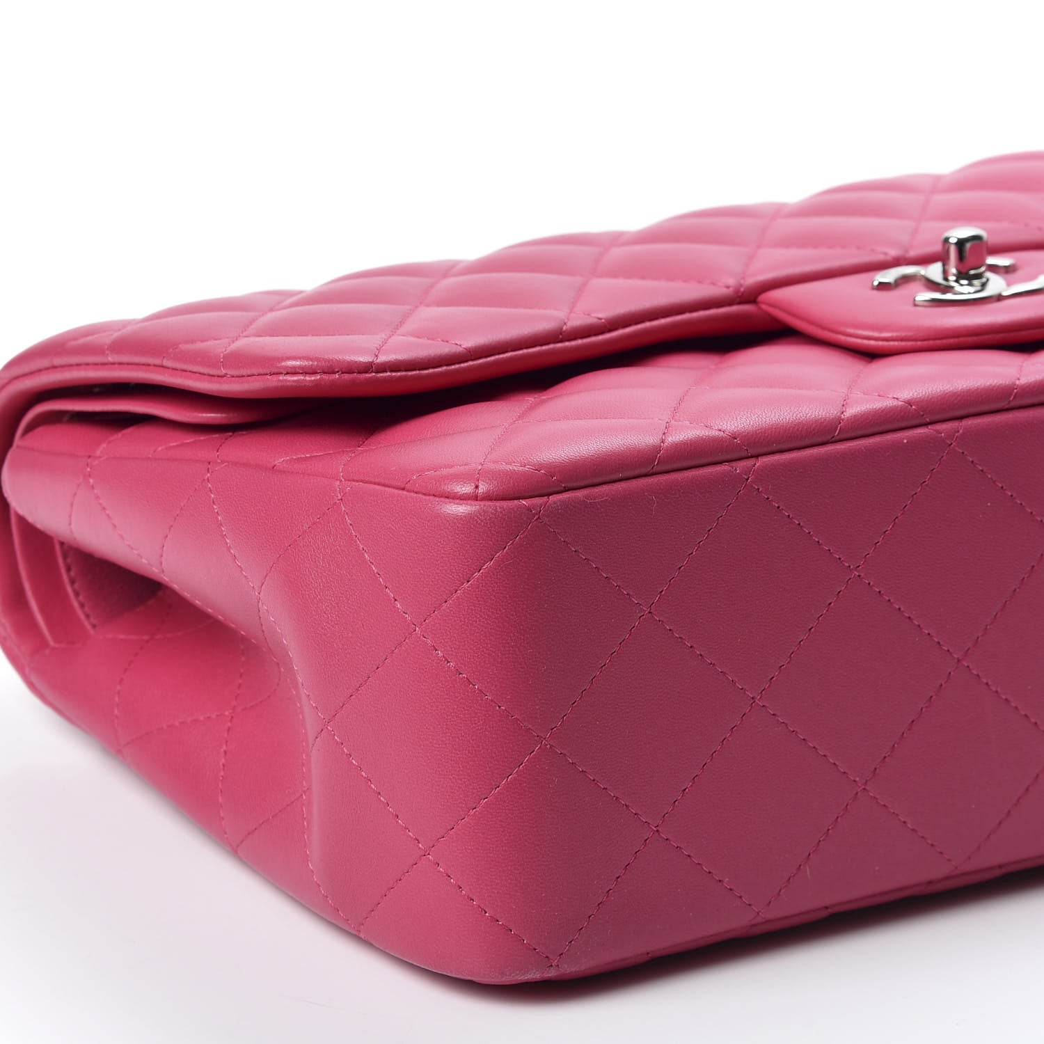 Chanel Lambskin Quilted Jumbo Double Flap Dark Pink 5 of 9