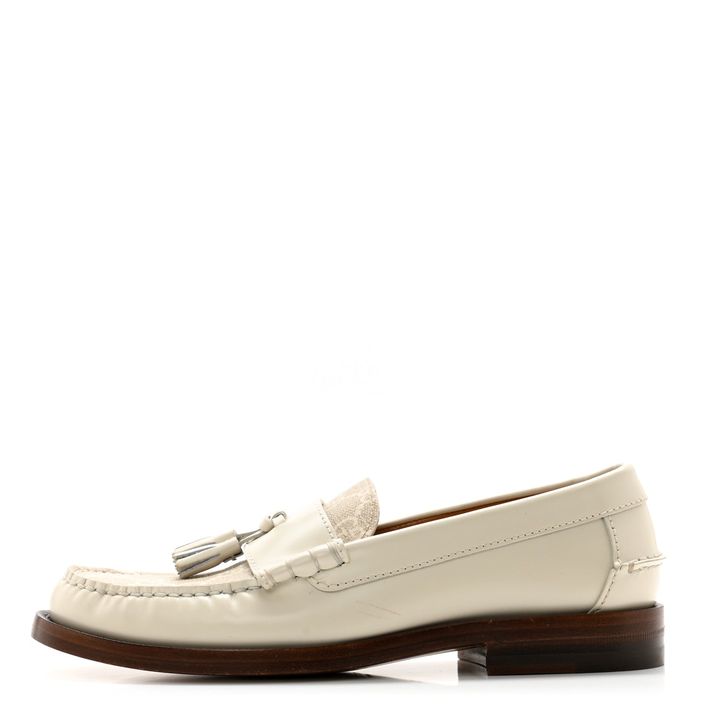 Calfskin GG Supreme Tassel Womens Loafers 35.5 Mystic White