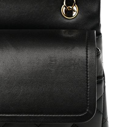 Chanel Lambskin Quilted Jumbo Double Flap Black 14 of 20