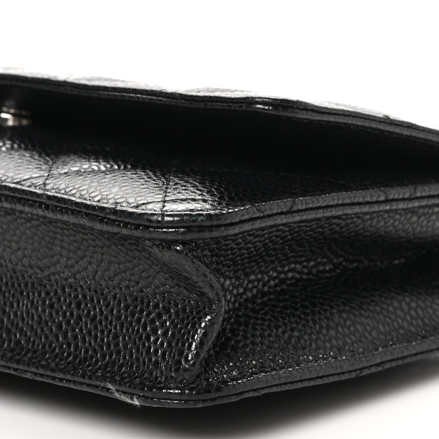 Caviar Quilted Wallet on Chain WOC Black