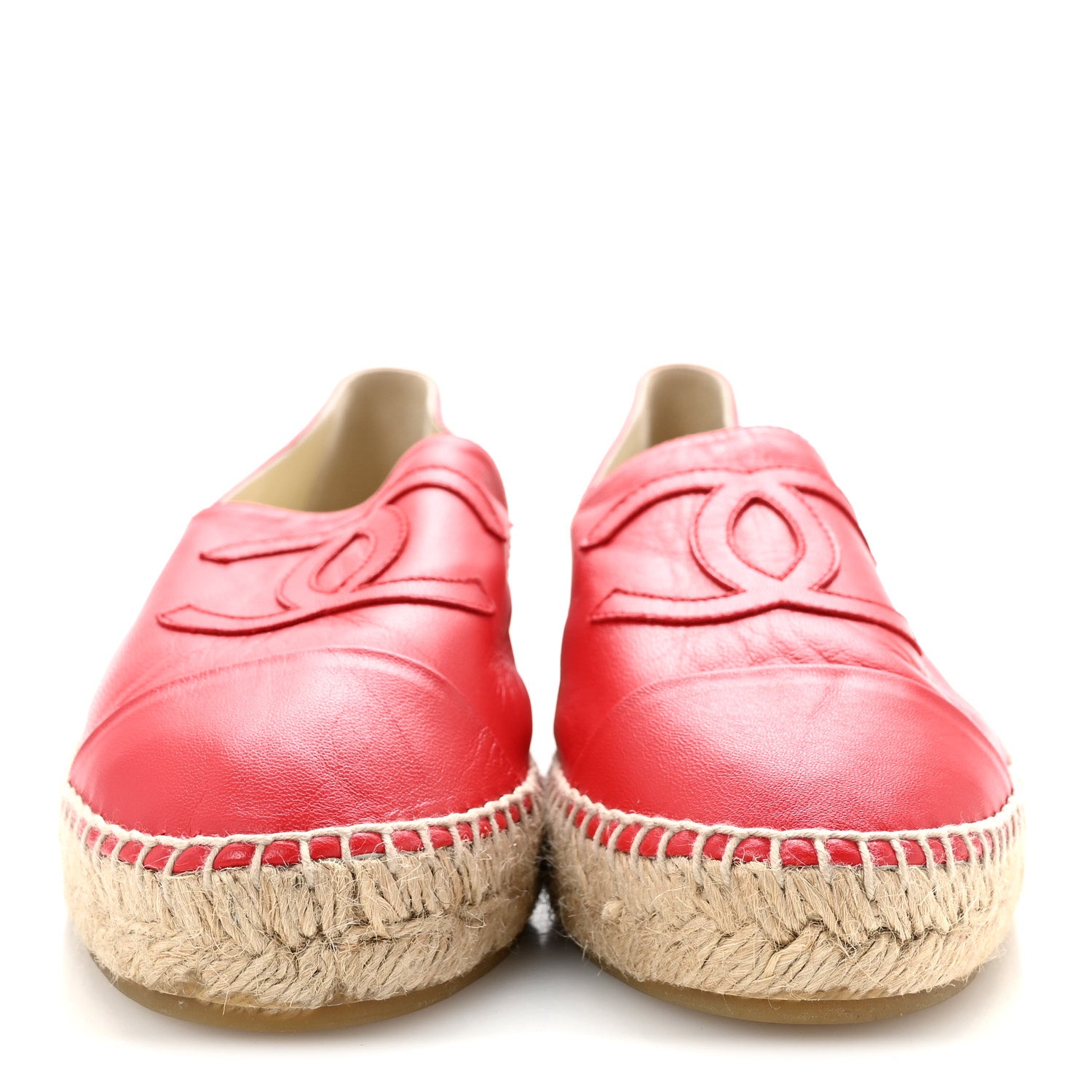 Chanel Lambskin CC Espadrilles 39 Red 3 of 9