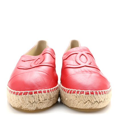 Chanel Lambskin CC Espadrilles 39 Red 3 of 9