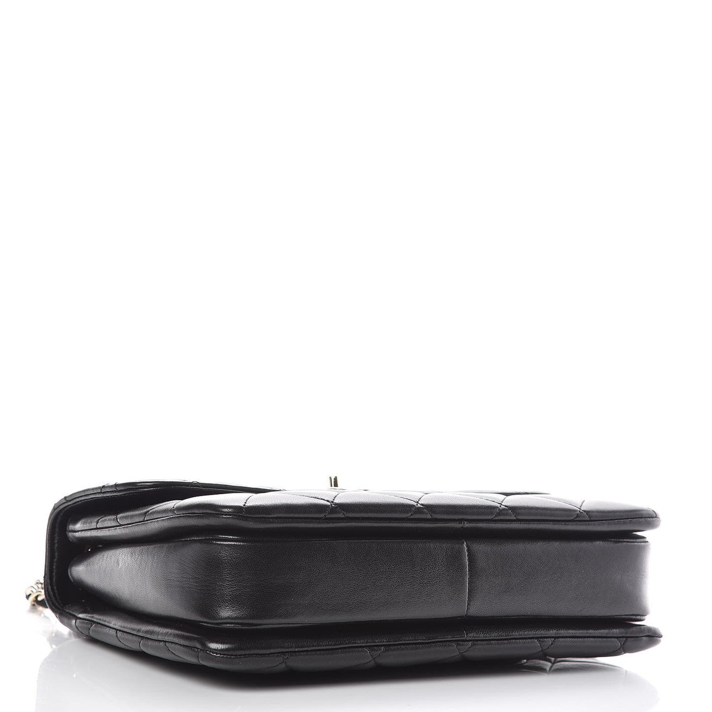 Lambskin Quilted Small Trendy CC Dual Handle Flap Bag Black