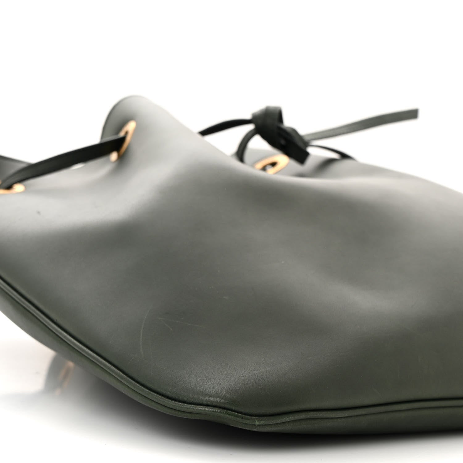 Saint Laurent Calfskin Medium Paris VII Flat Hobo New Vert Fonce 10 of 14