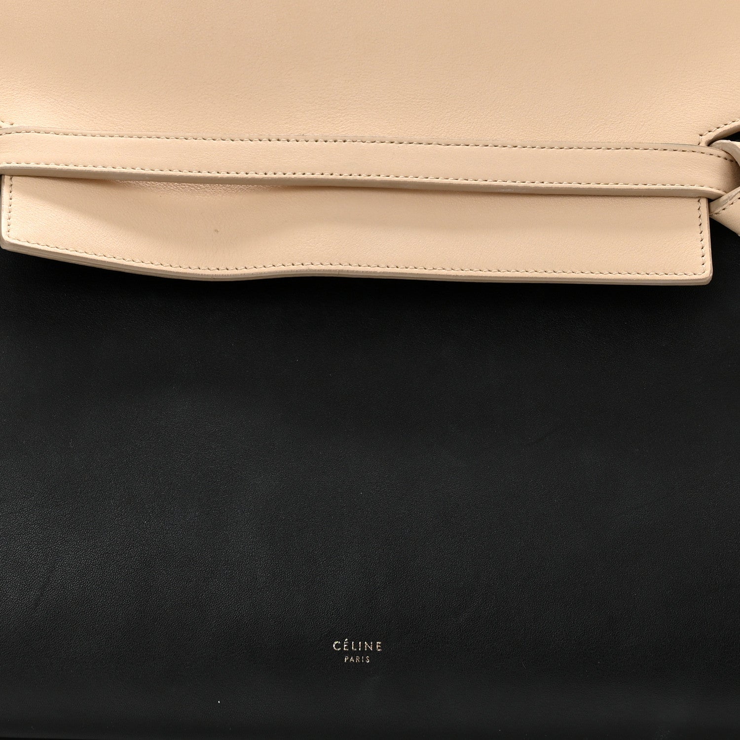 Celine Smooth Calfskin Small Bi-Color Belt Bag Black Cream 7 of 14