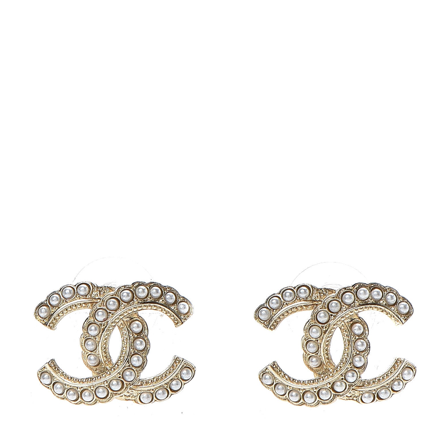 Chanel Pearl Queen of France CC Earrings Gold 1 of 5