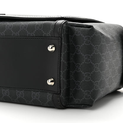 Gucci GG Supreme Monogram Web Messenger Diaper Bag Black Grey 10 of 14