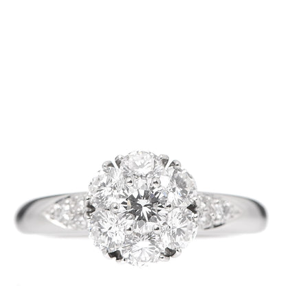 Van Cleef & Arpels Platinum Diamond 1.16ctw Large Fleurette Ring 53 6.25 1 of 6