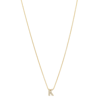 Roberto Coin 18K Yellow Gold Diamond Love Letter K Pendant Necklace 1 of 3