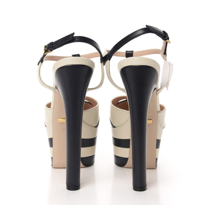 Gucci Calfskin Angel T-Strap Platform High Heel Pumps 35.5 Black 5 of 9