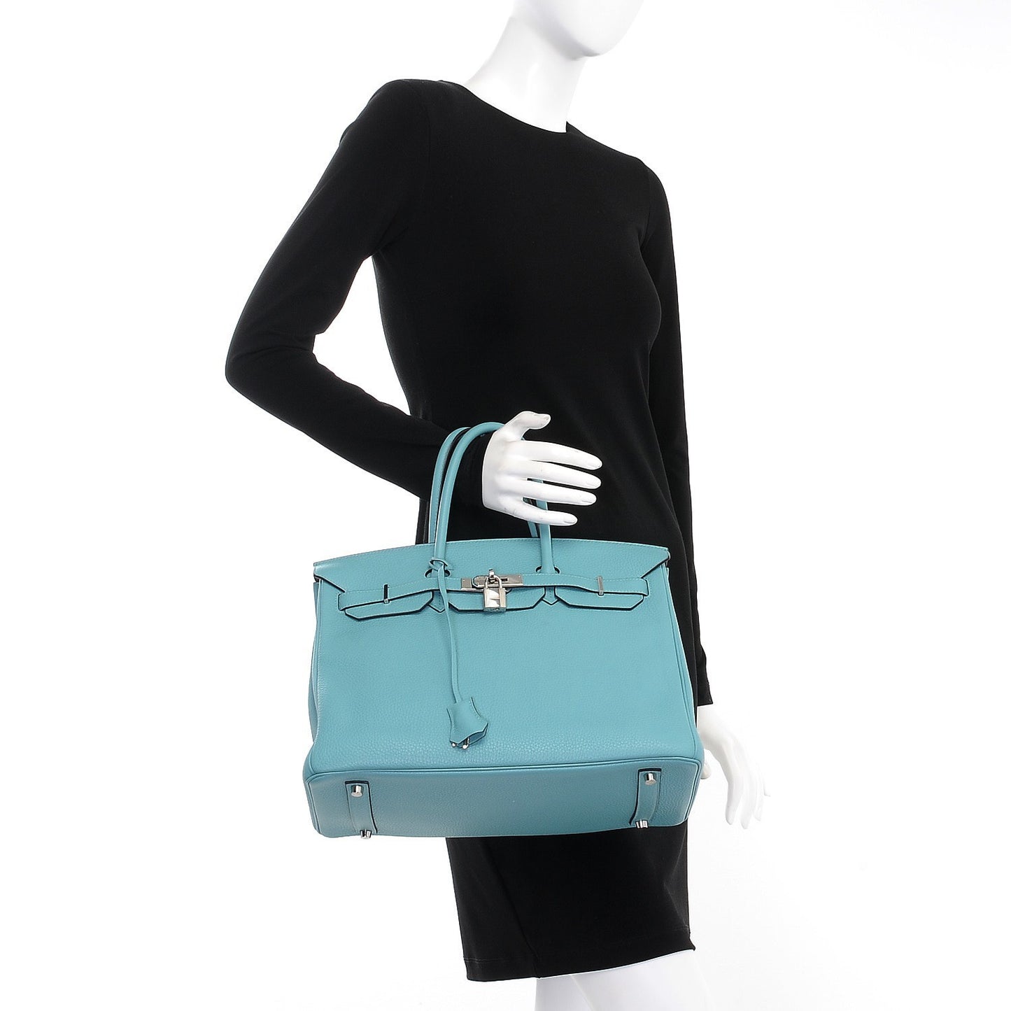 Taurillon Clemence Birkin 35 Bleu Atoll