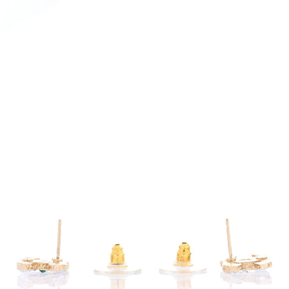 Chanel Pearl Crystal CC Earrings Gold Multicolor 3 of 5