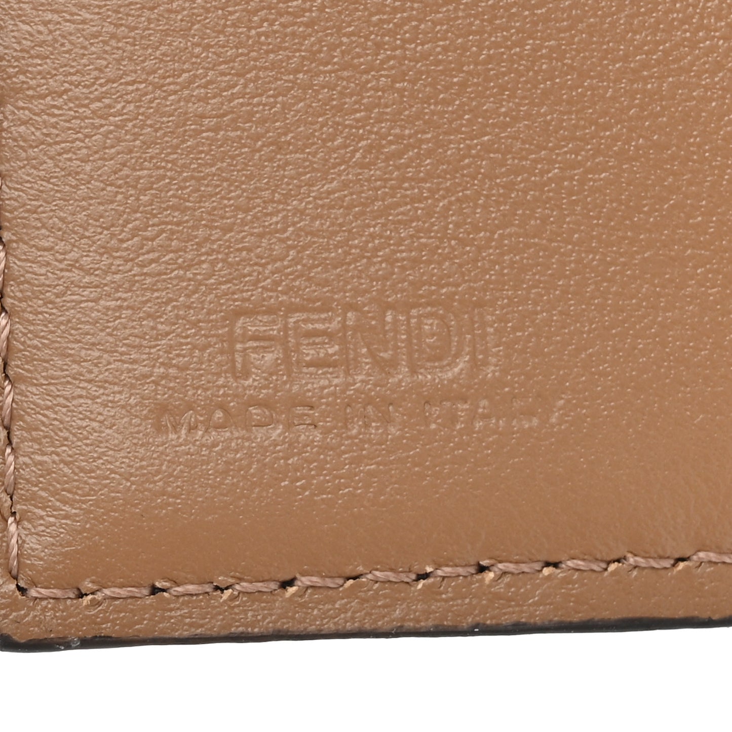 Fabric Jacquard FF 1974 Micro Trifold Baguette Wallet Tobacco Moro