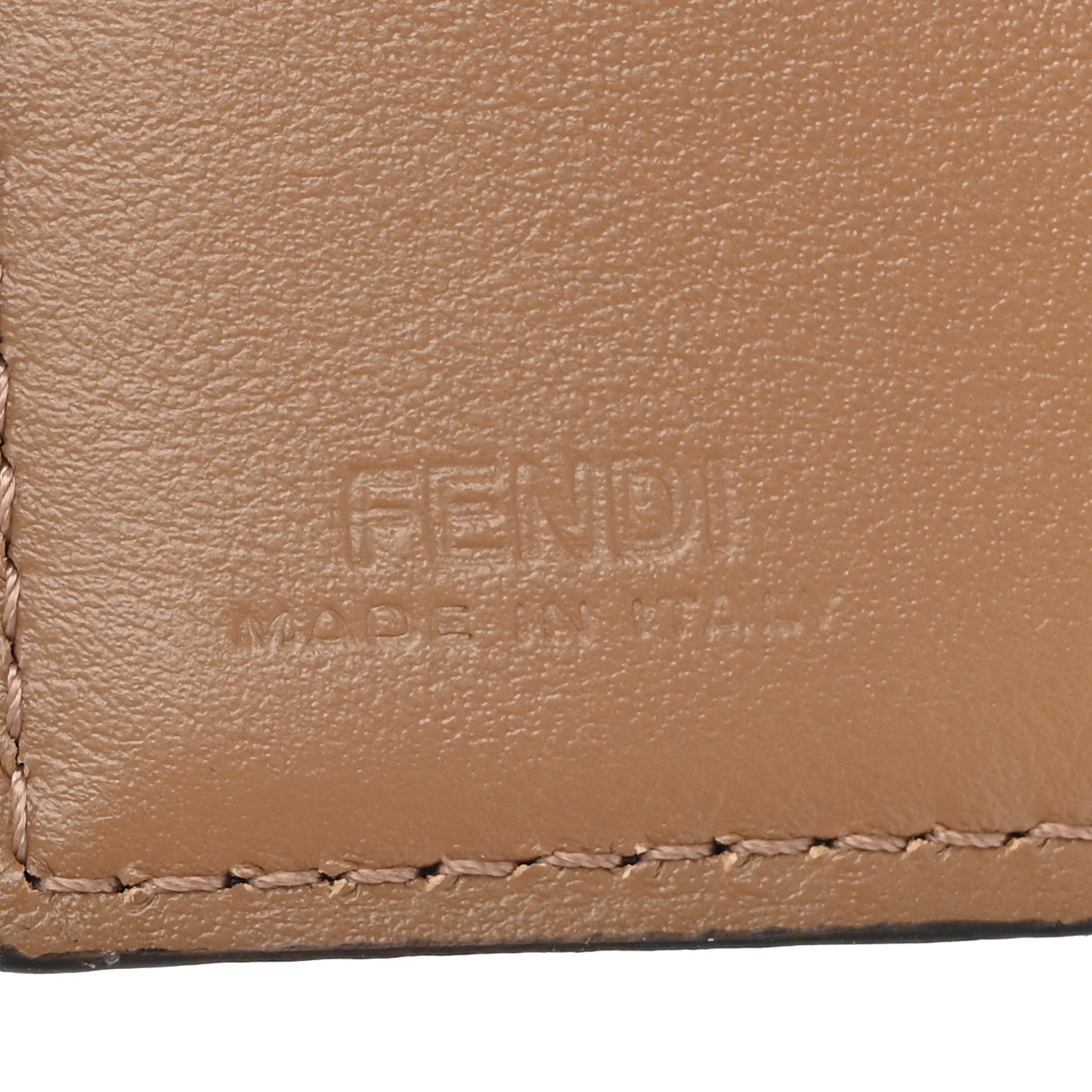 Fendi Fabric Jacquard FF 1974 Micro Trifold Baguette Wallet Tobacco Moro 8 of 10