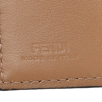Fendi Fabric Jacquard FF 1974 Micro Trifold Baguette Wallet Tobacco Moro 8 of 10