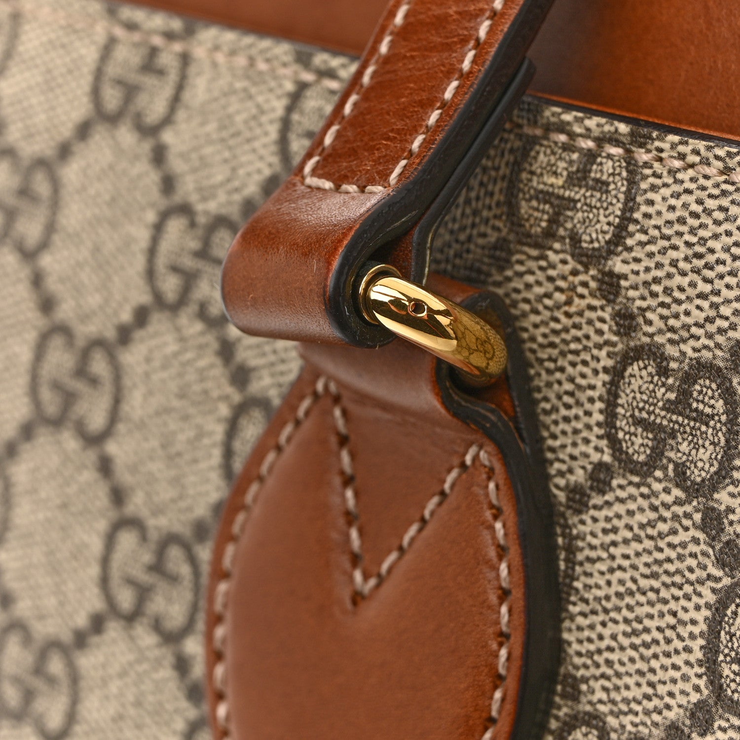 Gucci GG Supreme Monogram Medium Zippered Bucket Tote Beige Tuscany 15 of 15