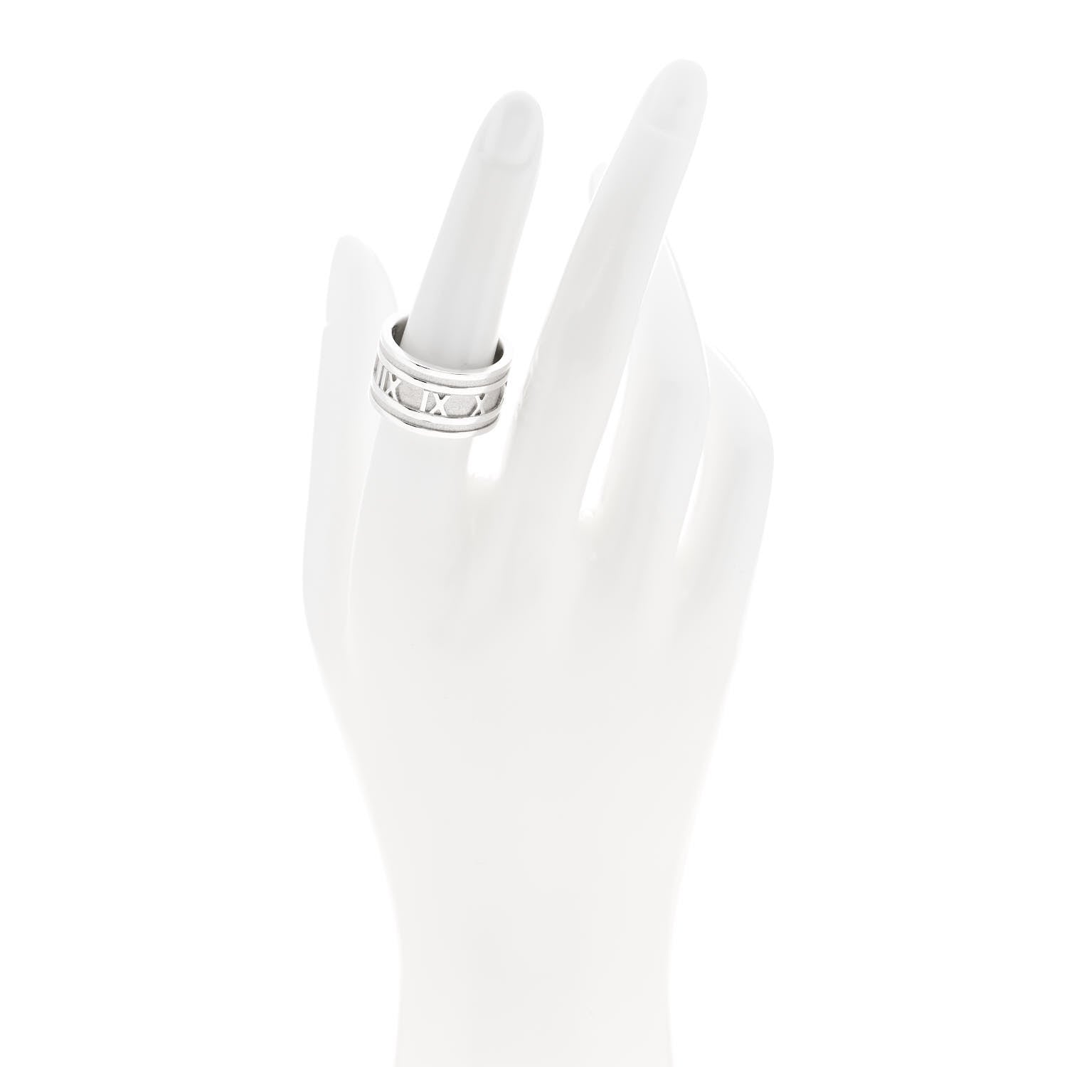 Tiffany Sterling Silver 12mm Atlas Band Ring 55 7.25 2 of 4