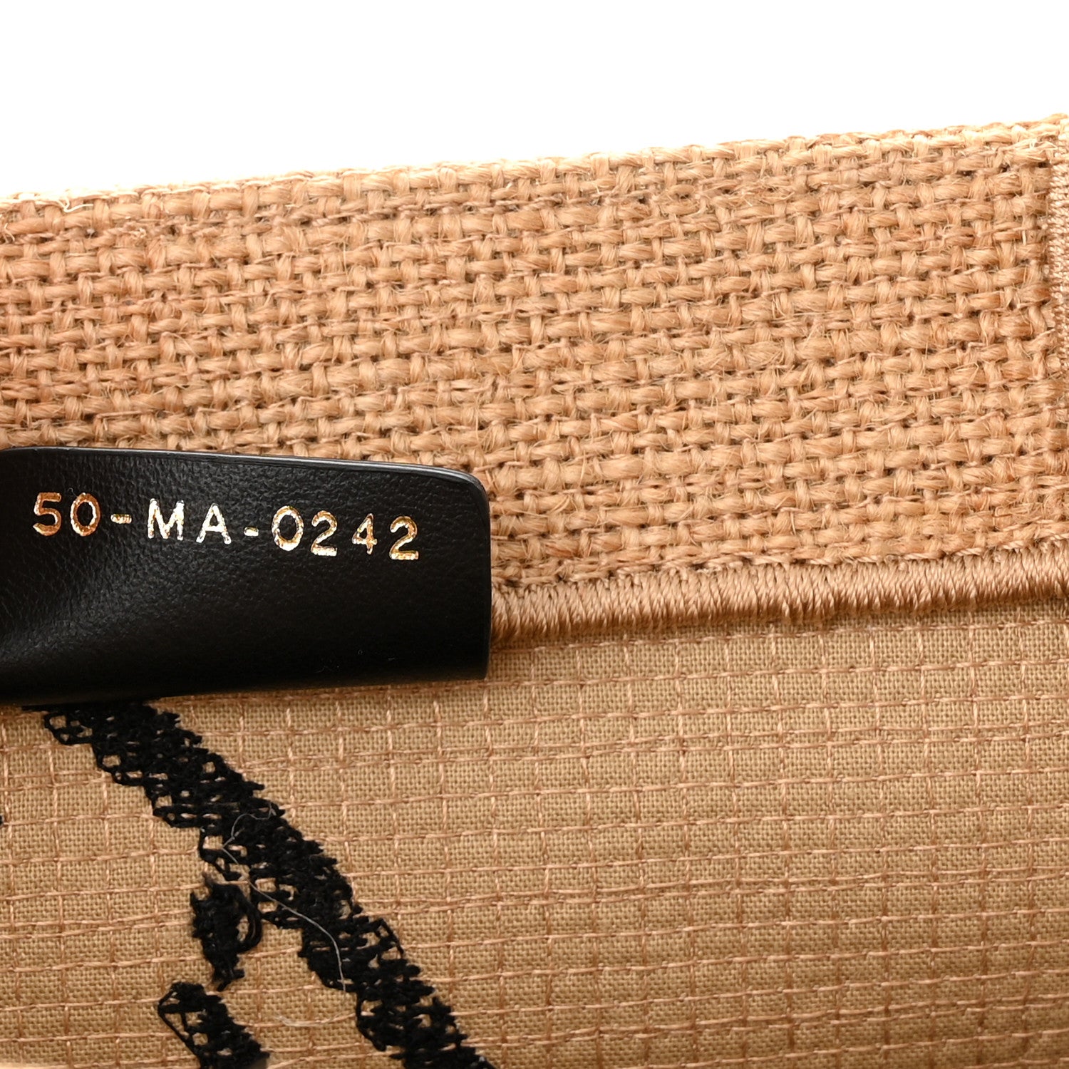 Christian Dior Canvas Jute Embroidered Medium Book Tote Black Beige 7 of 10