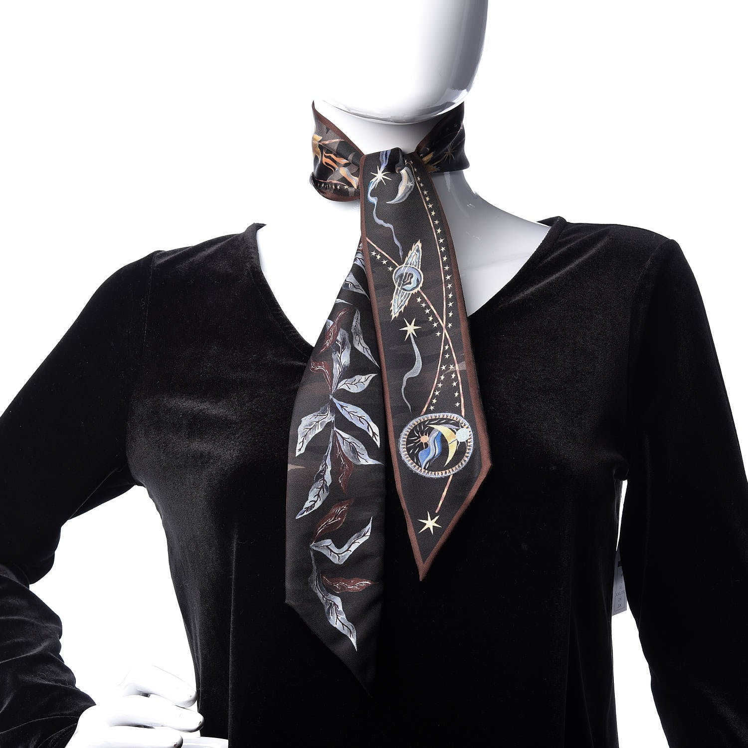 Christian Dior Silk Air Mitzah Scarf Brown Beige 3 of 6