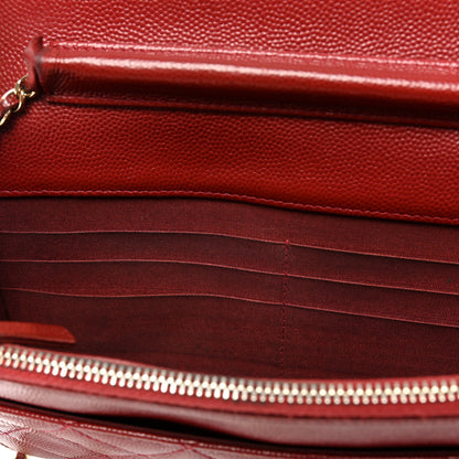 Chanel Caviar Quilted Golden Class Wallet On Chain WOC Red 10 of 17