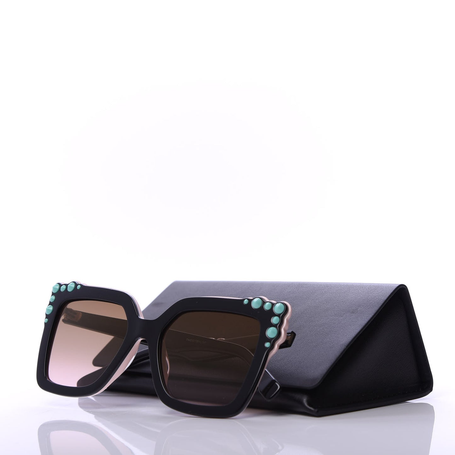 Studded Square Cat Eye Sunglasses FF 0260/S Black Pink