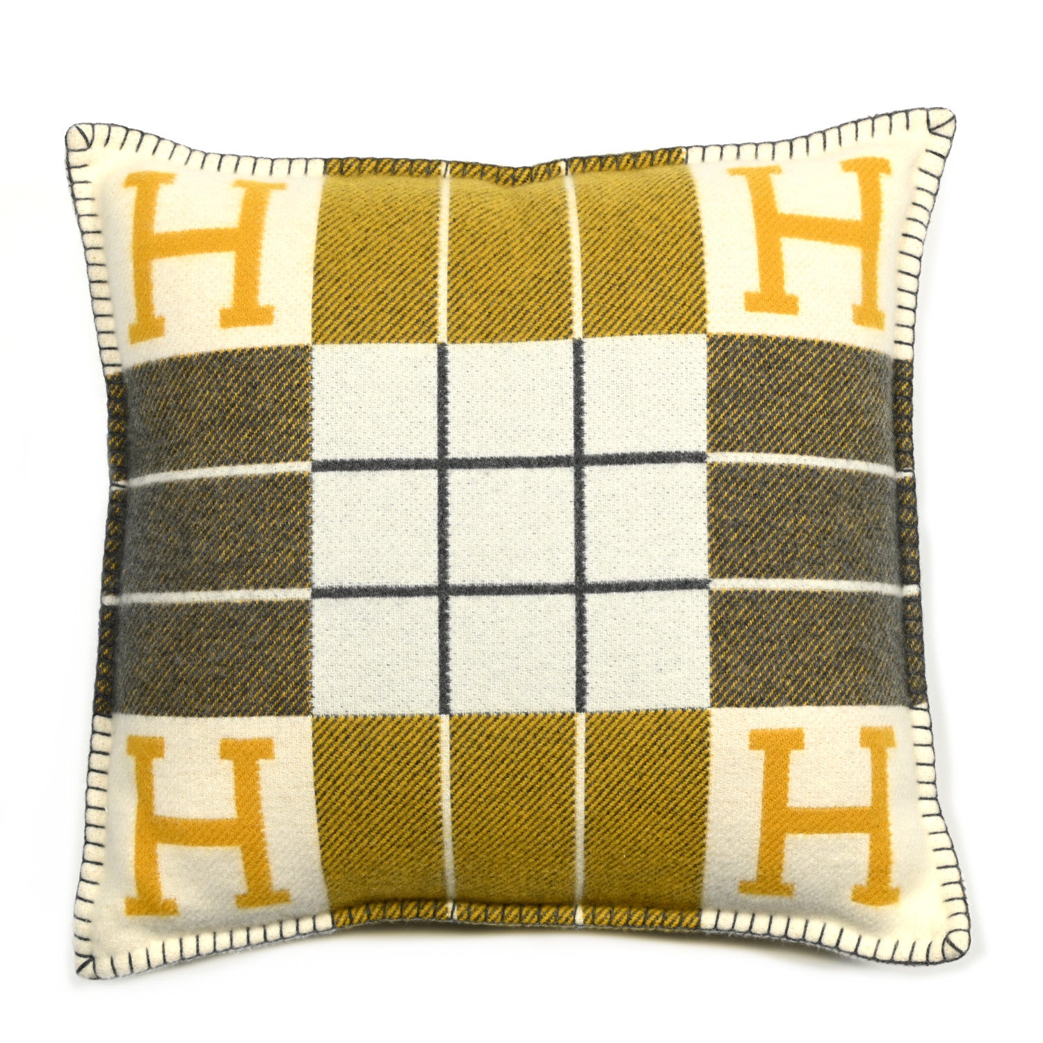 Hermes Wool Cashmere Avalon III Pillow PM Gris Soleil 2 of 6