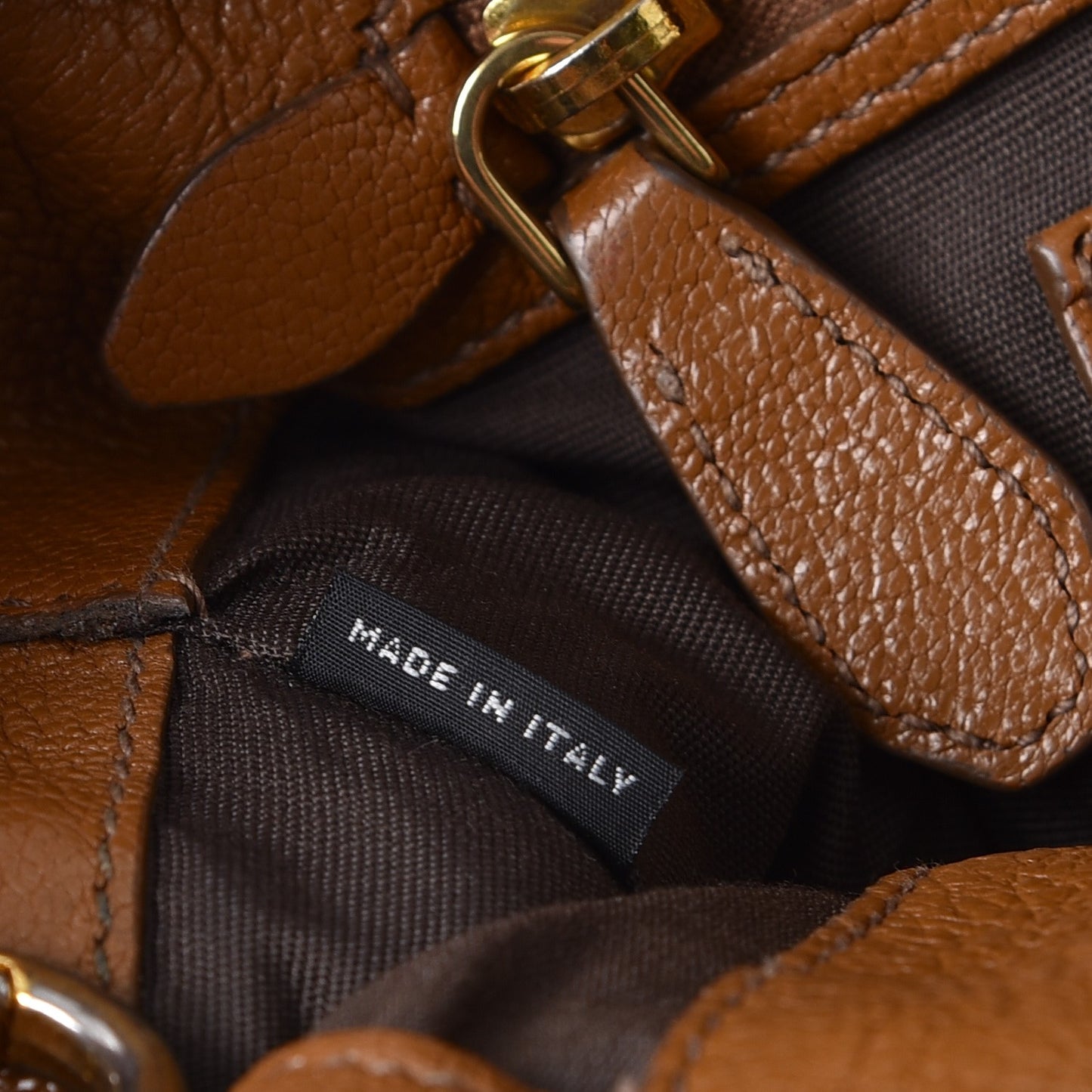 Goatskin Madras Zip Tote Brandy