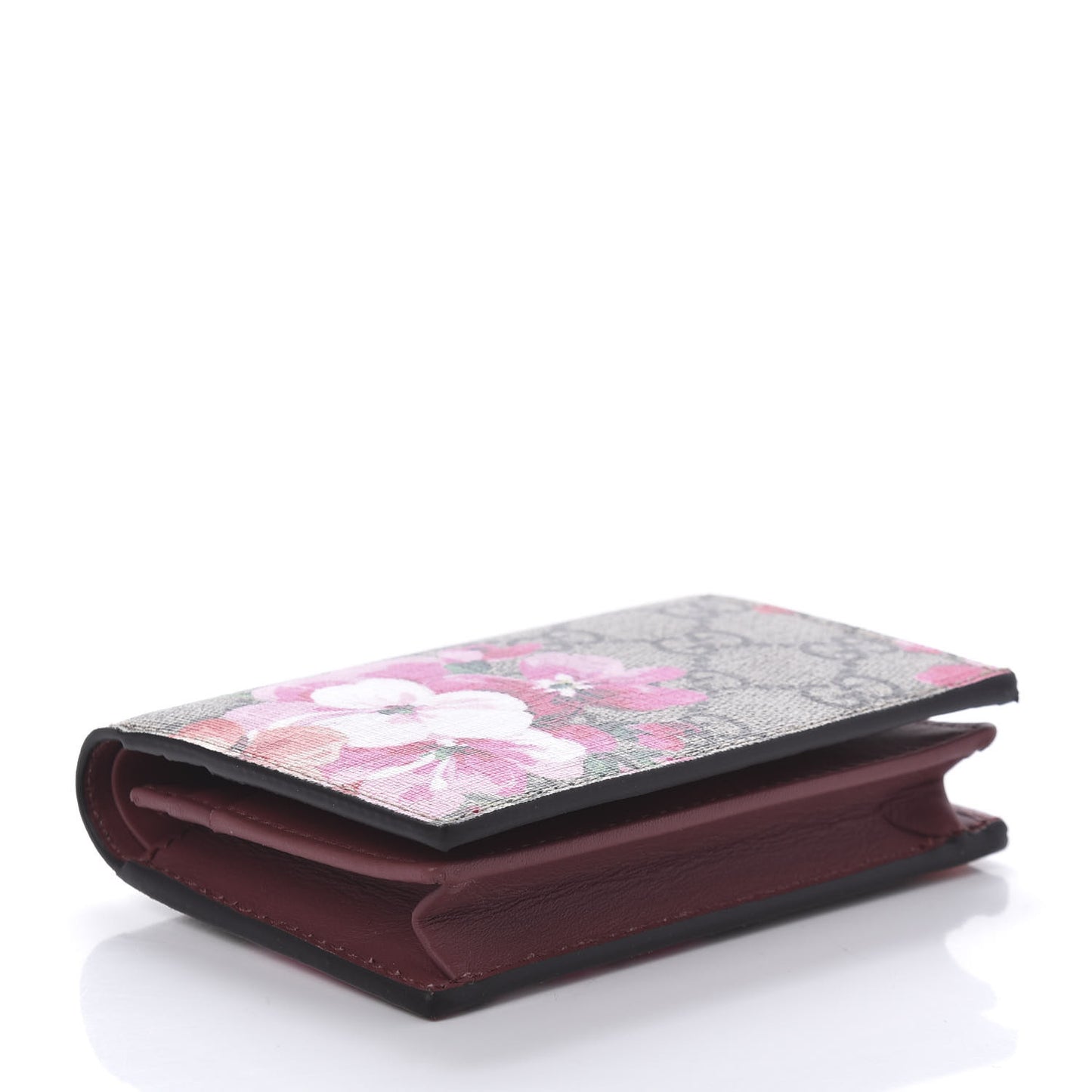 GG Supreme Monogram Blooms Card Case Beige Multicolor Dry Rose