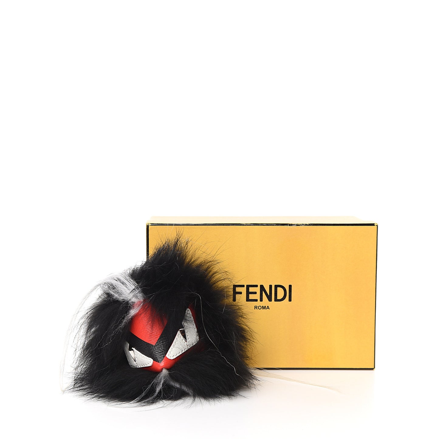 Vitello Elite Fox Goat Fur Igor Monster Bag Bug Cube Charm Rosso Black White