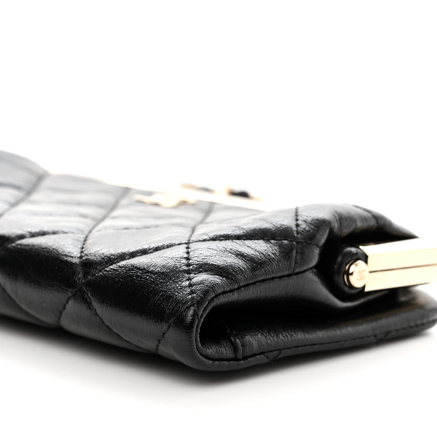 Chanel Lambskin Quilted Frame Clutch With Chain Black 11 of 12