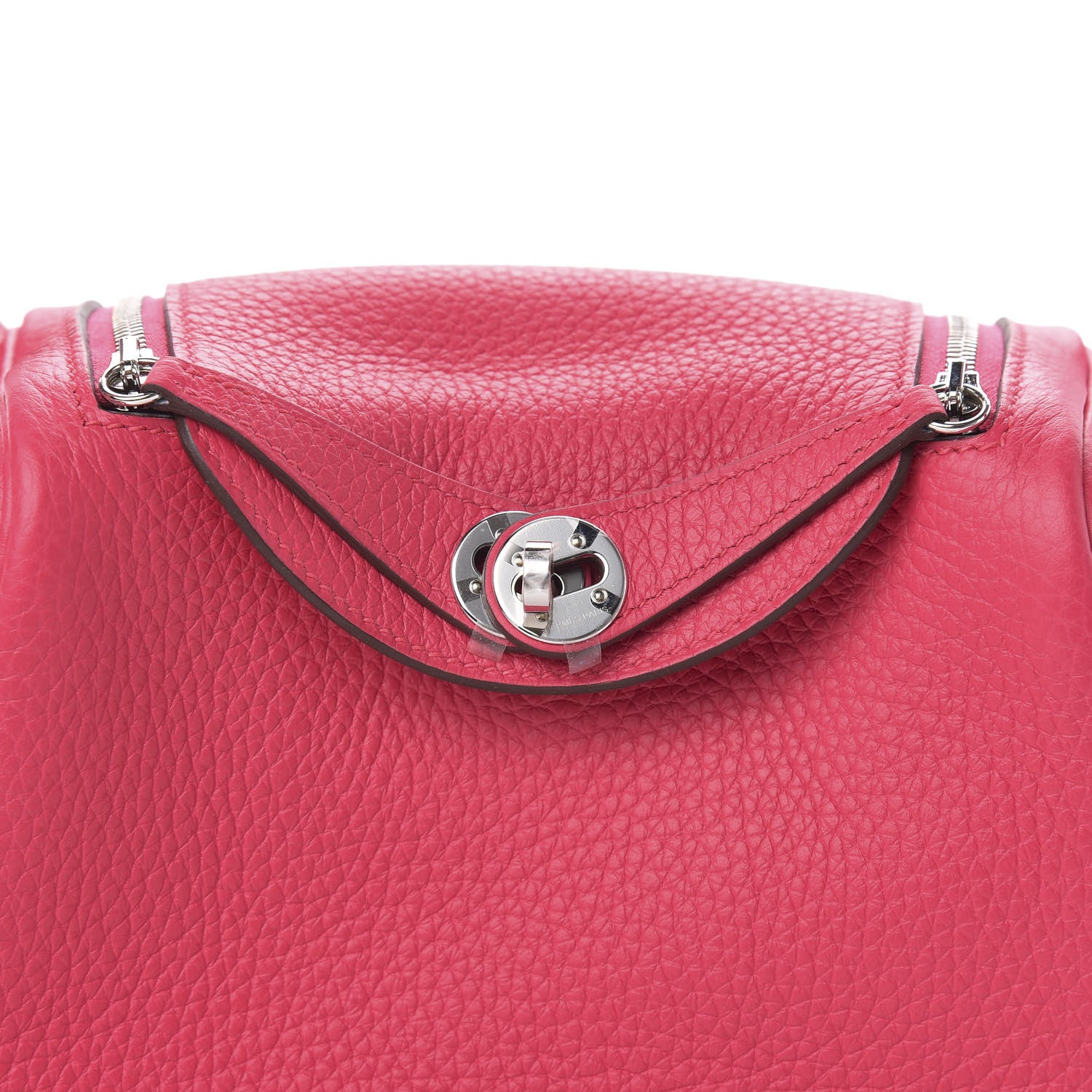 Hermes Taurillon Clemence Mini Lindy 20 Rose Extreme 10 of 11