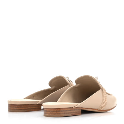 Hermes Shiny Lizard Calfskin Oz Mules 37 Beige Sarrazin 4 of 9