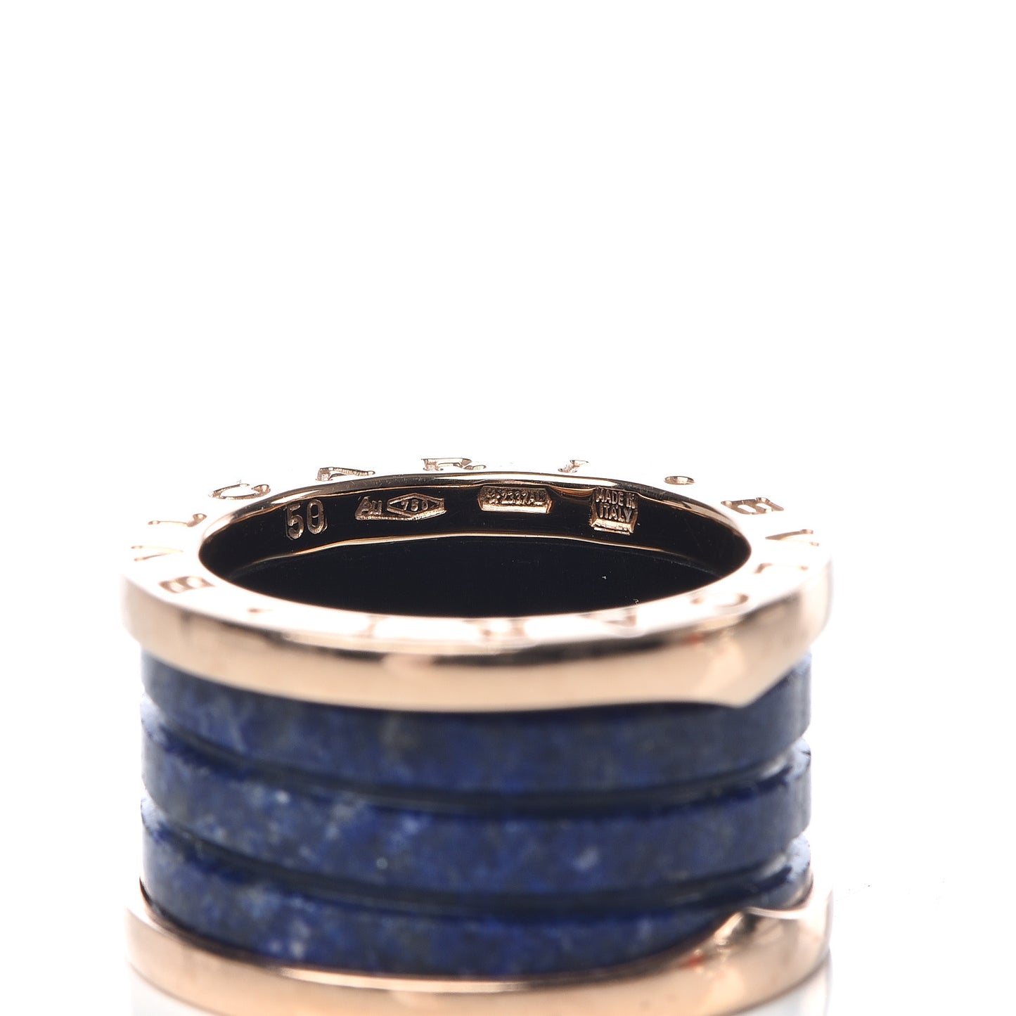 18K Rose Gold Lapis Lazuli B.Zero1 Four-Band Ring 50 5.5