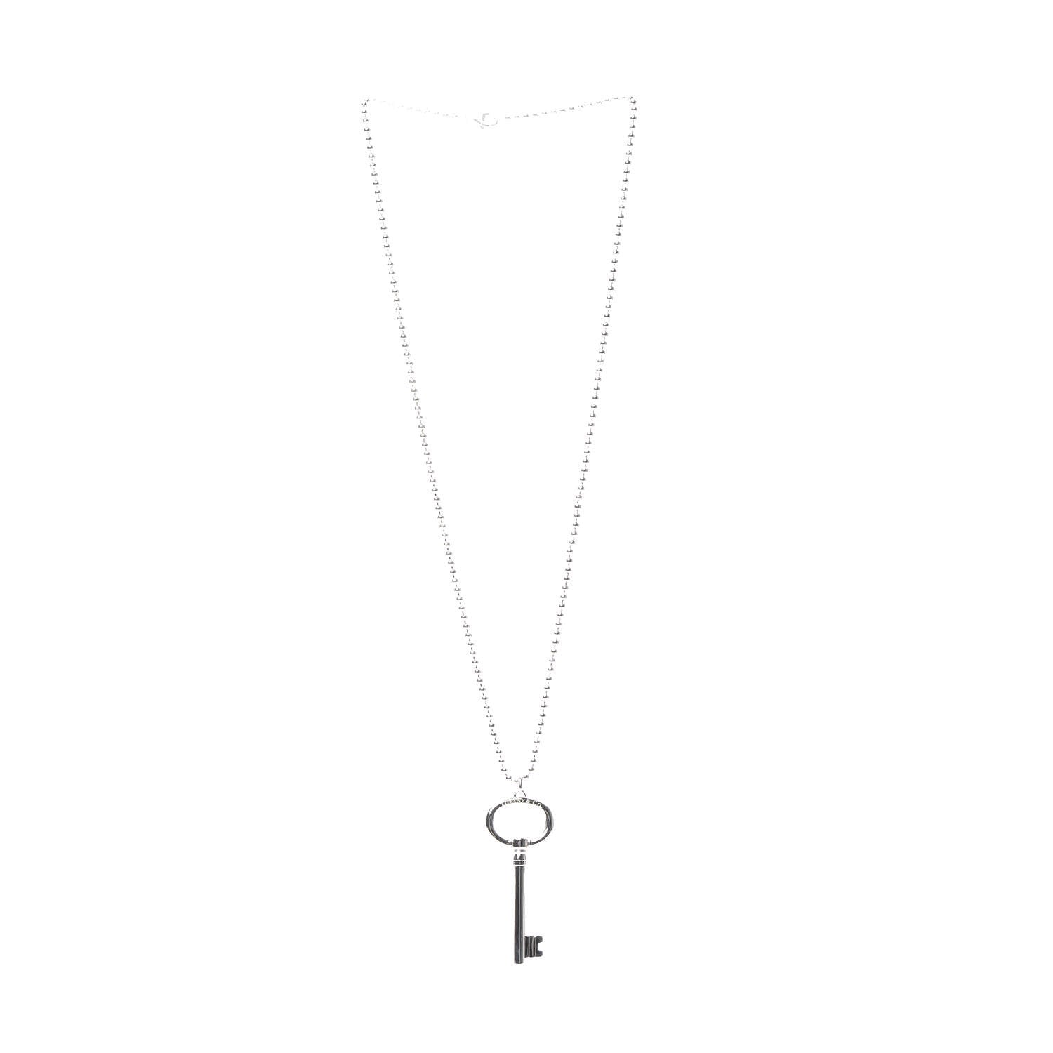 Tiffany Sterling Silver Oval Key Pendant Necklace 3 of 5