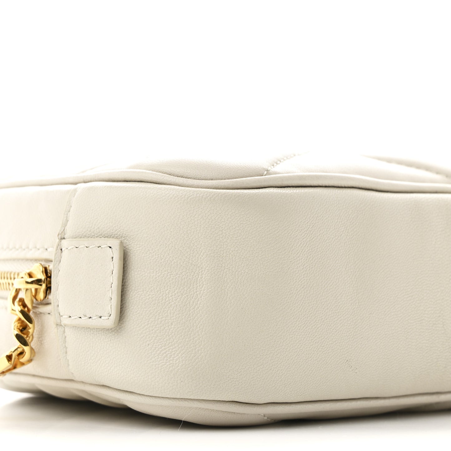 Lambskin Quilted Lolita Cosmetic Pouch Crema Soft