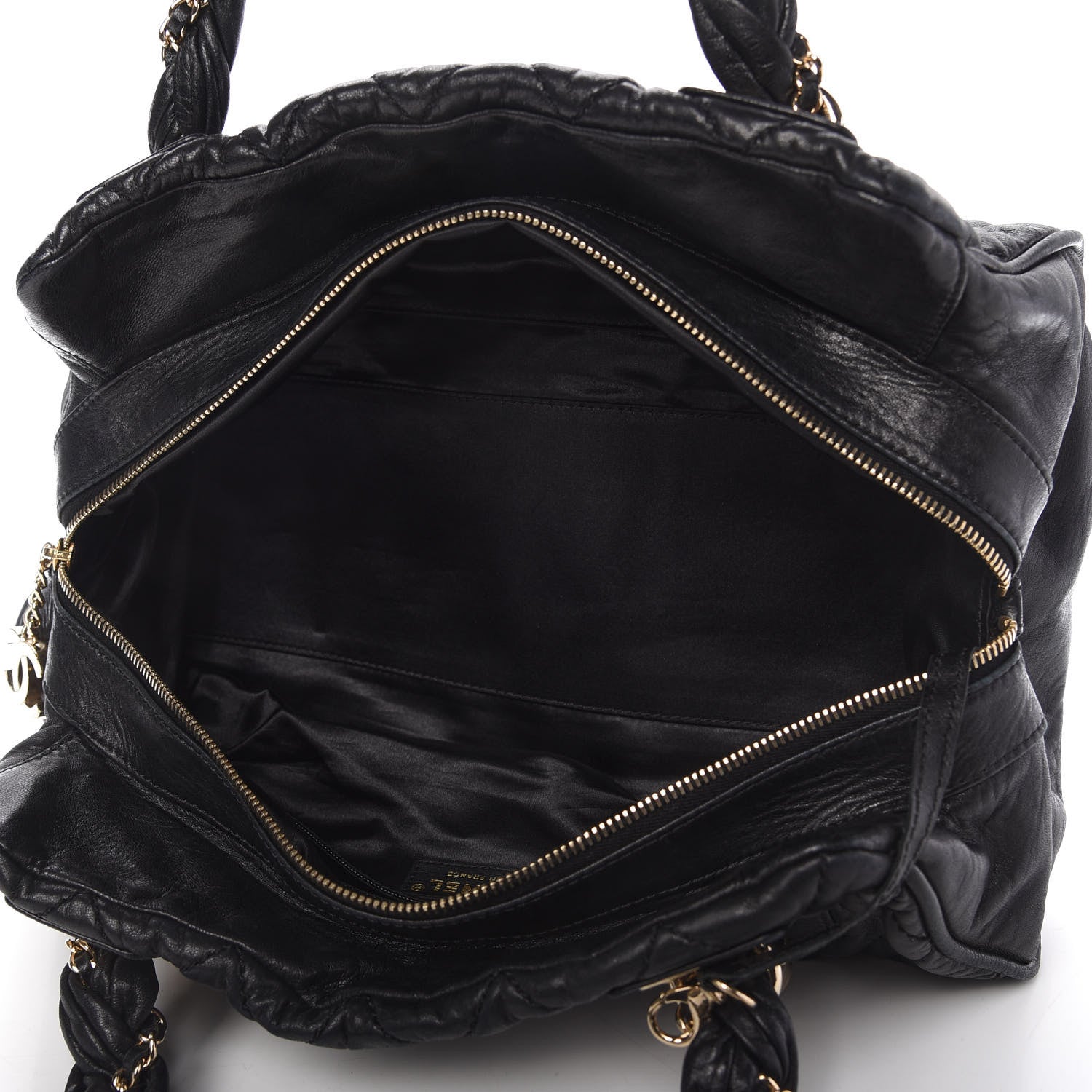 Chanel Distressed Lambskin Lady Braid Bowler Black 5 of 10
