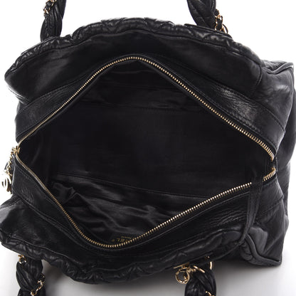 Chanel Distressed Lambskin Lady Braid Bowler Black 5 of 10