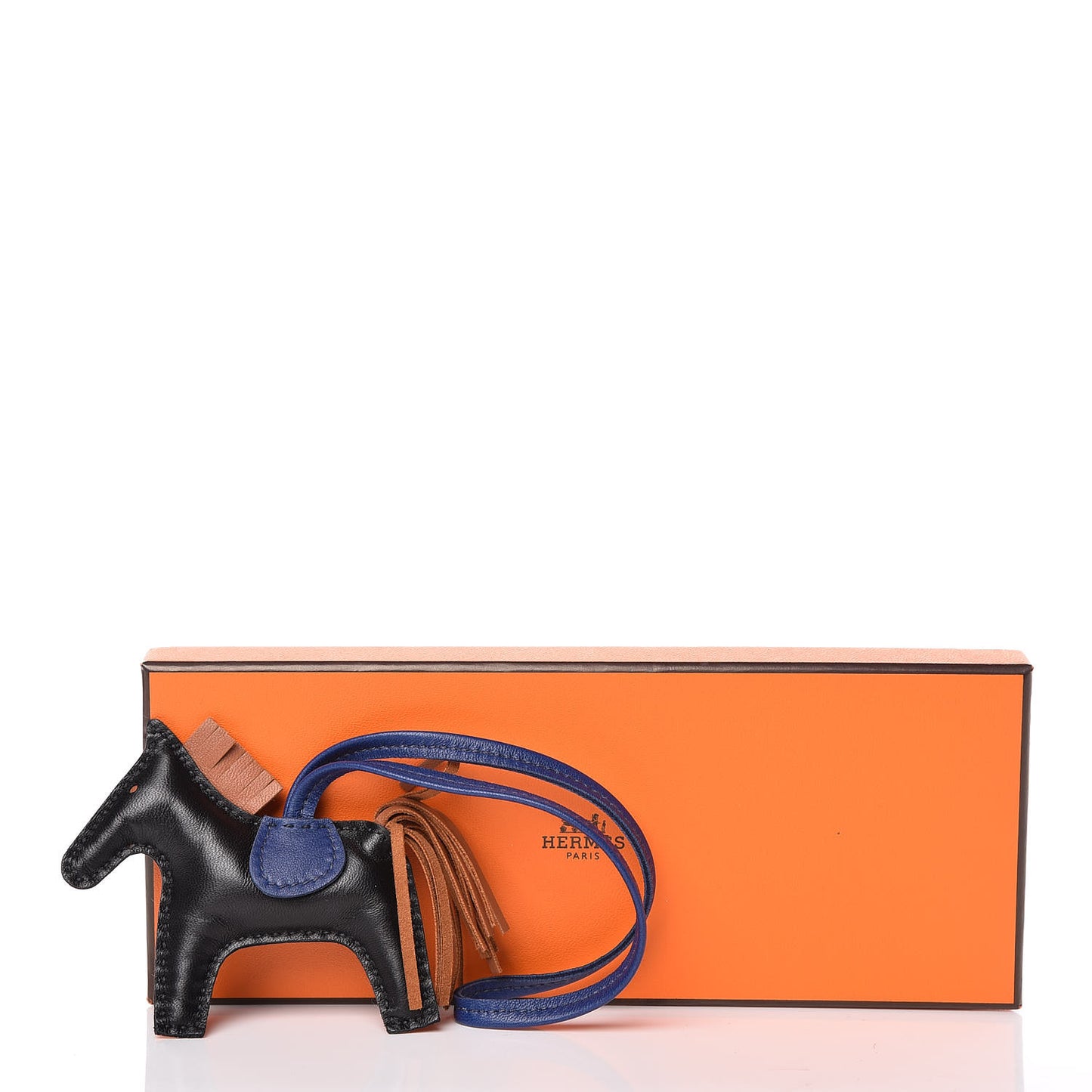 Milo Lambskin Grigri Rodeo Horse Bag Charm PM Black Bleu Saphir Gold